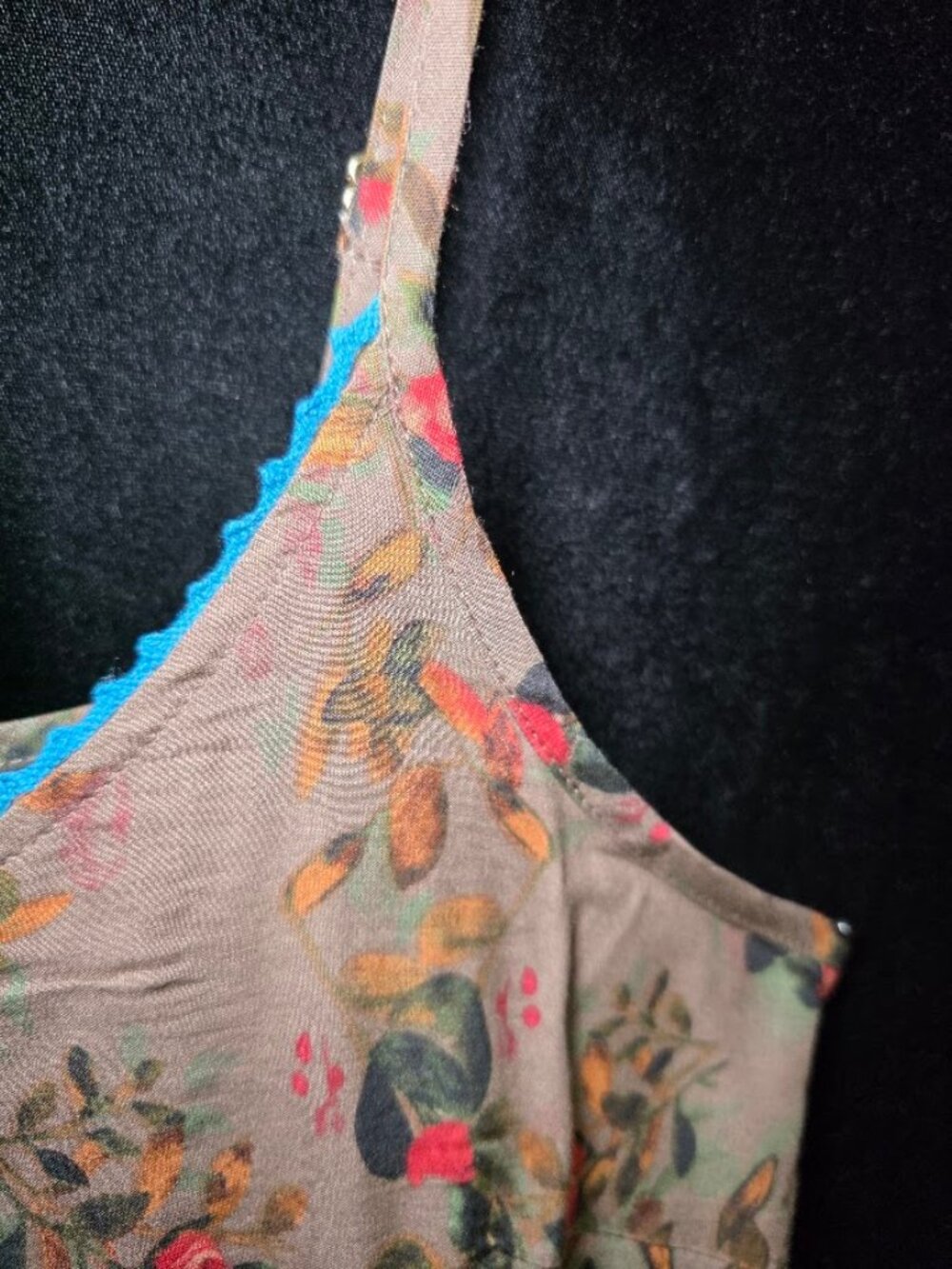 NWT Natural Life Gigi Mini Dress - Grey Orange Roses M - Picture 4 of 8
